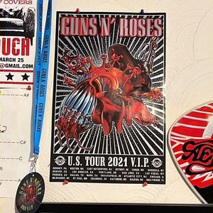 Guns N’ Roses official 2021 tour poster and lanyard